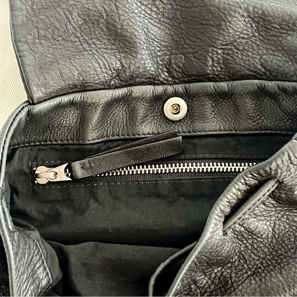 BAGGU Black Leather Mini Backpack EUC - Picture 3 of 6